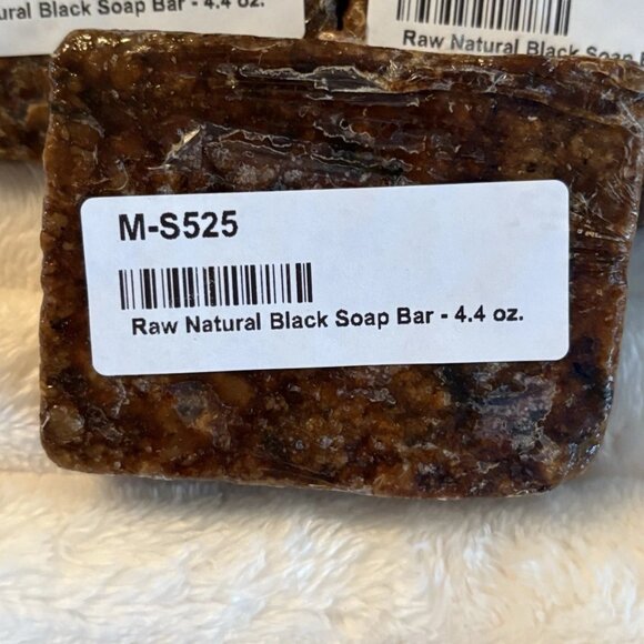 Raw African Black Soap Bar 4.4 oz. 100% Pure Natural Organic Shea Butter - Picture 2 of 4